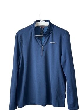 Merrell Quarter Zip Pullover Men’s Large Blue Performance Hiking Top